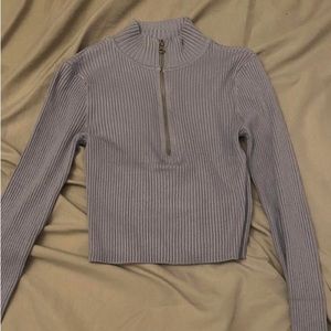 garage half zip body con sweater